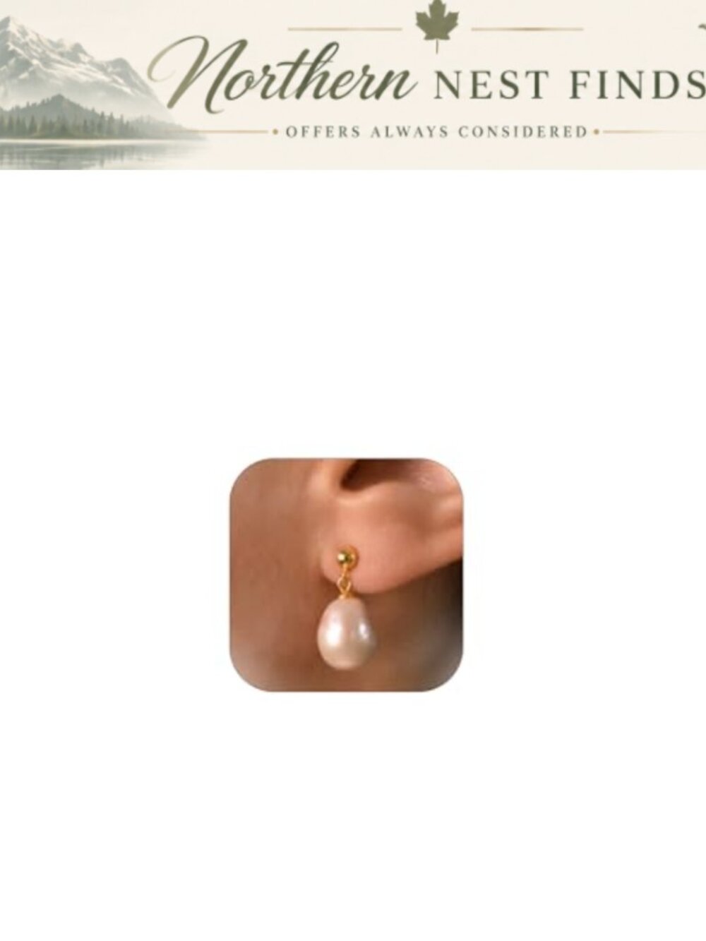 Dainty Pearl Earrings Natural Freshwater Pearl Stud Earrings Gold Tone Jewelry